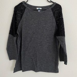 Old Navy, 3/4 sleeve tee shirt with lace shoulder detailing
